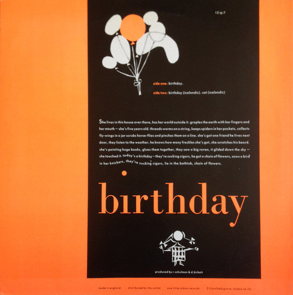 Image of Back Cover of 12" - VG/VG+ - THE SUGARCUBES, Birthday (One Little Indian; 12 tp 7, UK 1987, Picture Sleeve), Light edge wear,  - 1146261S