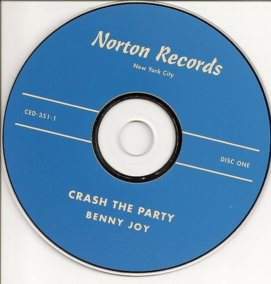Image of Label Cover of 3xCD - VG+/VG+ - BENNY JOY, Crash The Party - The Benny Joy Story 1957-1961 (Norton Records; CED-351/1-2-3, US 2009, Box Set), ,  - 0356183S