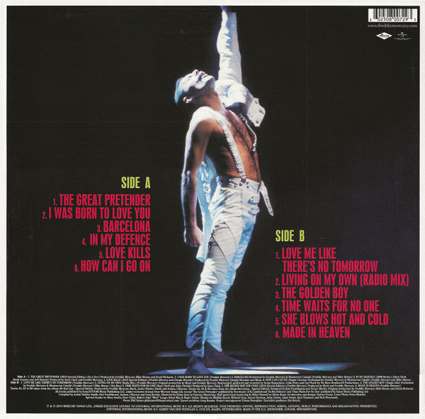 Image of Back Cover of 0346253S: LP - FREDDIE MERCURY, Never Boring (Mercury; 0602508007293, Europe 2019, Die cut Sleeve in Stickered Plastic Sleeve, Picture Disc, Ltd to 2019, Numbered) No. 1283  VG+/VG+