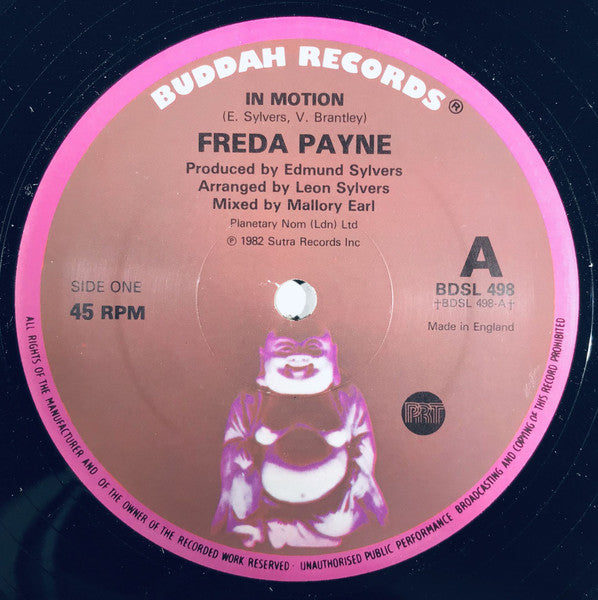 Image of Front Cover of 0326369E: 12" - FREDA PAYNE, In Motion (Buddah Records; BDSL 498, UK 1982, Plain Sleeve)   /VG