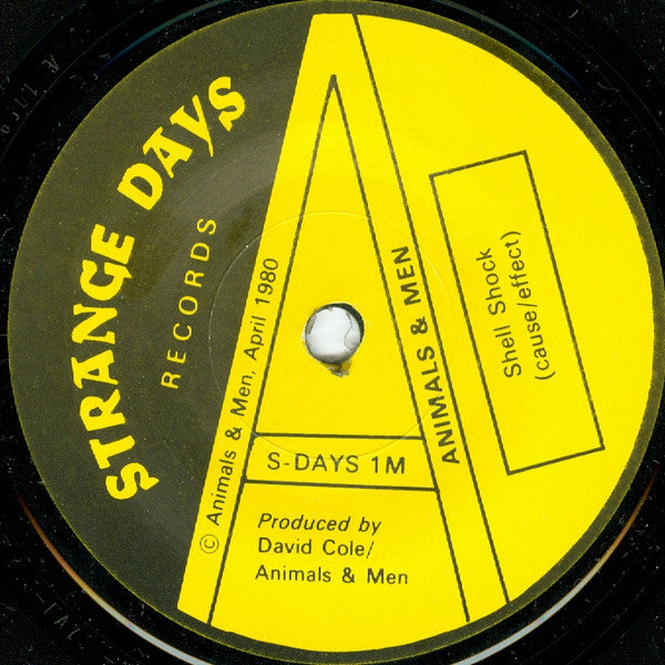 Image of Back Cover of 7" - /VG+ - ANIMALS AND MEN, The Terraplane Fixation / Shell Shock (Strange Days; S-DAYS 1, UK 1980, No Picture Sleeve), ,  - 0326309E