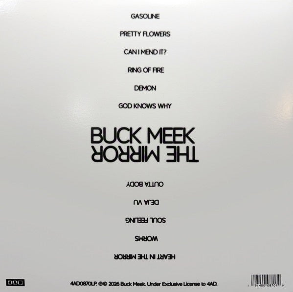 Image of Back Cover of LP - NEW/NEW - BUCK MEEK (FROM BIG THIEF), The Mirror (4AD; 4AD0870LP, Europe 2026, Inner, Crystal Clear Vinyl. ), ,  - 0936074E