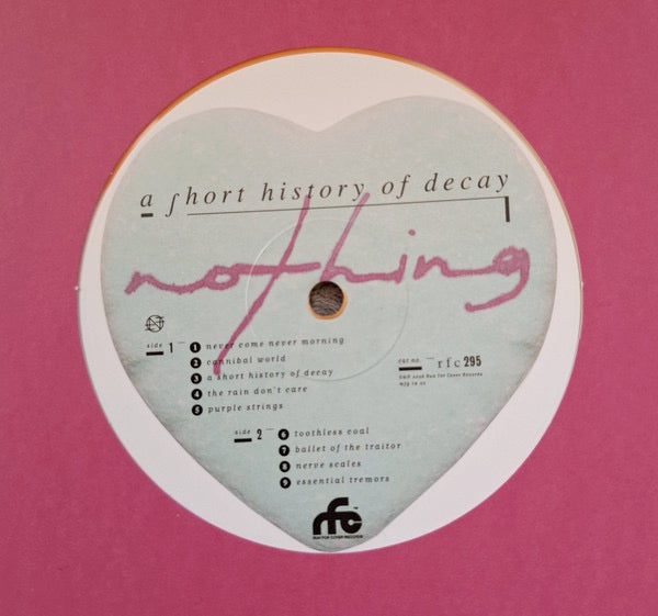 Image of Label Cover of LP - NEW/NEW - NOTHING, a short history of decay (Run For Cover; RFC295LPC5, Europe 2026, Inner, 2 Posters, Stickers, Indies Exclusive Run For Cover First Run Club Version   Candy Corn Vinyl, with CD), ,  - 0916057C