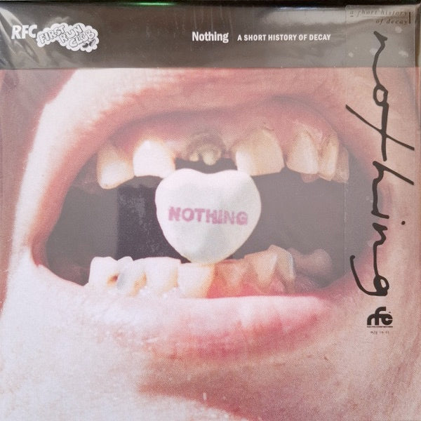 Image of Front Cover of LP - NEW/NEW - NOTHING, a short history of decay (Run For Cover; RFC295LPC5, Europe 2026, Inner, 2 Posters, Stickers, Indies Exclusive Run For Cover First Run Club Version   Candy Corn Vinyl, with CD), ,  - 0916057C