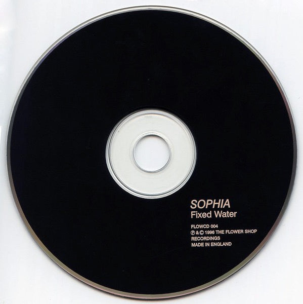 Image of Label Cover of 0416040C: CD - SOPHIA, Fixed Water (The Flower Shop Recordings; FLOWCD 004, UK 1996, Digipak) Sticker Residue on Reverse of Sleeve  VG/VG+