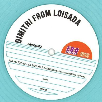 Image of Back Cover of 0446098S: LP - DIMITRI FROM LOISADA, Talkin'bout / La Victoria Xocolat (Ebo Records; dfedits002, UK 2014, Record Store Day, Limited Edition, Clear Blue)   /VG+