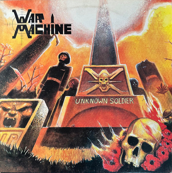 Image of Front Cover of 0446111S: LP - WAR MACHINE, Unknown Soldier (Neat Records; NEAT 1036, UK 1986) Ring Wear  VG/VG