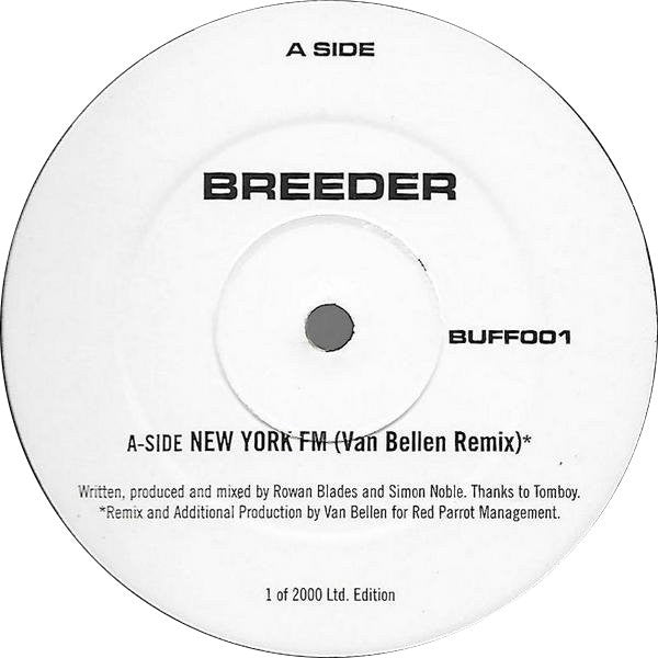 Image of Front Cover of 0446085S: 12" - BREEDER, New York FM / Tyrantanic (Rhythm Syndicate Records ; BUFF001, UK 2001) one faint scuff - still VG+  /VG+