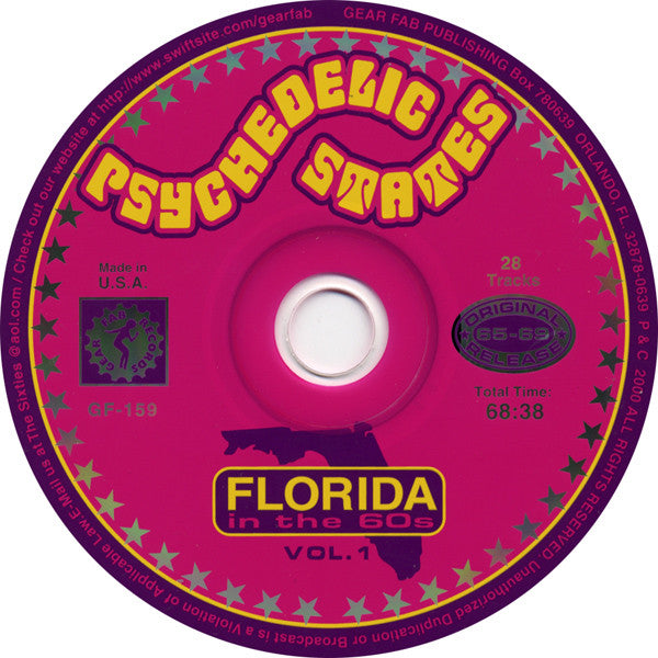 Image of Label Cover of 0636065E: CD - VARIOUS, Psychedelic States: Florida In The 60s Vol. 1 (Gear Fab Records; GF-159, US 2000, Jewel Case)   VG+/VG+