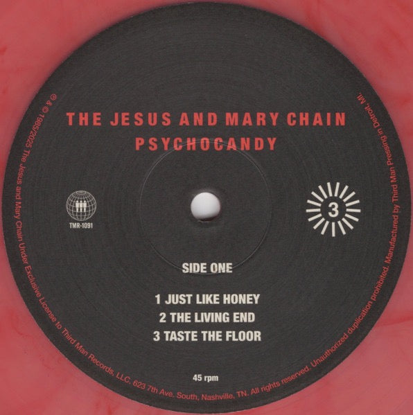 Image of Label Cover of 0446062S: 4xLP - THE JESUS AND MARY CHAIN, Psychocandy 40th Anniversary Deluxe Edition (Third Man Records; TMR-1091, US 2025 Reissue, Box Set, 180 Gram Pink w/ Red Smoke and Blue w/ Black Smoke Vinyl, 2 x Black Vinyl, Gold Vinyl 7") SEALED  EX/EX