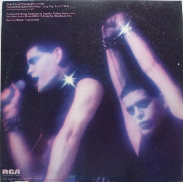 Image of Back Cover of LP - VG/VG - LOU REED, Rock'n'Roll Animal (RCA Victor; APL1-0472, Italy 1974, Gatefold, Large Pressing Ring ), ,  - 0416100C