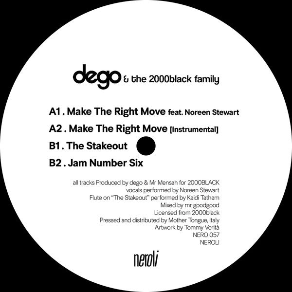 Image of Front Cover of 0416134C: 12" EP - DEGO & THE 2000BLACK FAMILY, EP IV (Neroli; NERO 057, Italy 2022) Light hairlines.  /VG
