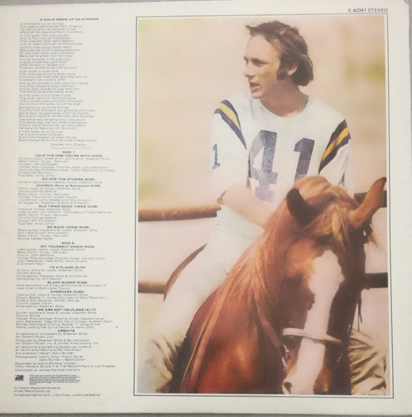 Image of Back Cover of 0416206C: LP - STEPHEN STILLS, Stephen Stills (Atlantic Orange & Green - No W Rim Logo, No Made In UK Under STEREO, No v Under Cat. No.; K 40341, UK 1972 Reissue, Laminated Sleeve, Artisan Logo Runouts)   VG/VG