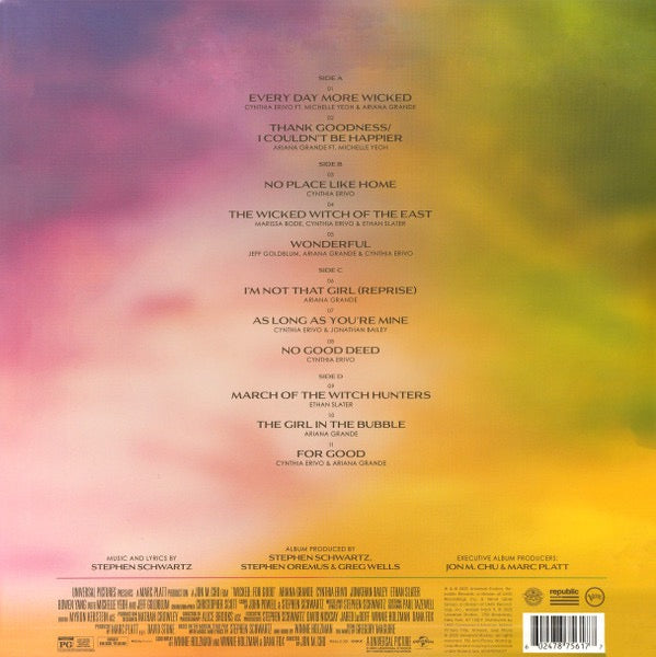 Image of Back Cover of 2xLP - NEW/NEW - STEPHEN SCHWARTZ, Wicked: For Good (The Soundtrack) (Republic Records; 602478756177, Europe 2025, Gatefold, 2 Inners), ,  - 0416251C