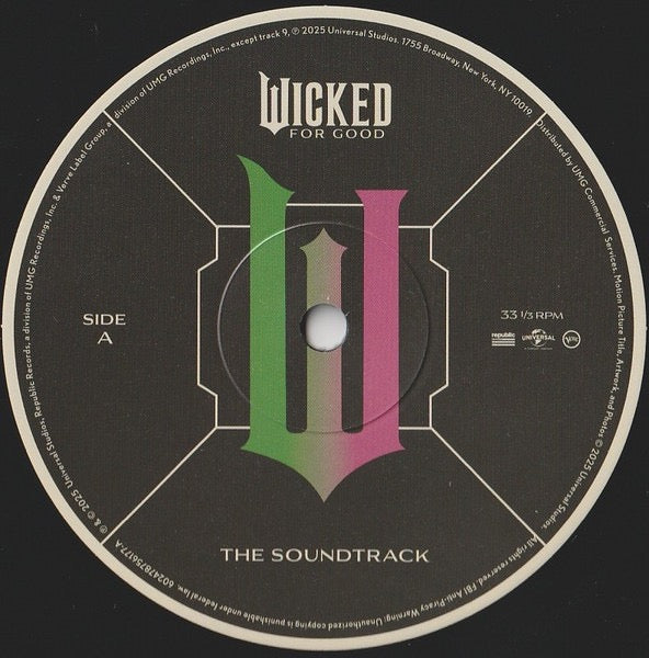 Image of Label Cover of 2xLP - NEW/NEW - STEPHEN SCHWARTZ, Wicked: For Good (The Soundtrack) (Republic Records; 602478756177, Europe 2025, Gatefold, 2 Inners), ,  - 0416251C