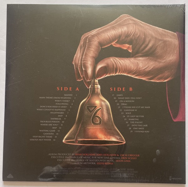 Image of Back Cover of 0436164E: LP - RYAN HOLLADAY, HAYS HOLLADAY, ZACH CREGGER, Weapons (Original Motion Picture Soundtrack) (Waxwork Records; WW226, US 2025, Lenticular Sleeve, Insert, Metallic Red Vinyl)   NEW/NEW