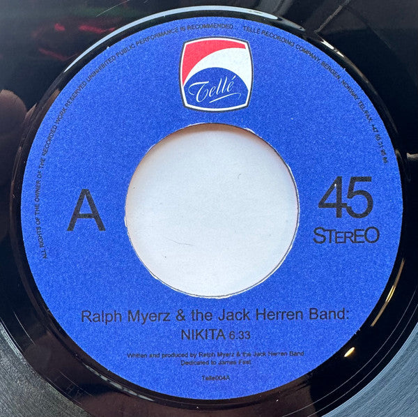 Image of Label Cover of 7" - G+/G+ - RALPH MYERZ & THE JACK HERREN BAND, Nikita (Tell ; Telle004, Norway 1999, Fold Over Sleeve), Sleeve creased and worn,  - 0416273C