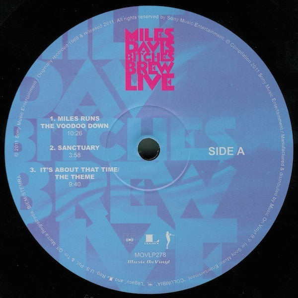 Image of Label Cover of 2xLP - NEW/NEW - MILES DAVIS, Bitches Brew Live (Music On Vinyl; MOVLP278, Europe 2011, Booklet, Etched Disc), ,  - 0416280C