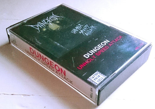 Image of Front Cover of Cassette - VG+/VG+ - DUNGEON, Unholy Speed Attack (Tapes From Hell; HELL 004, UK 2015, Limited Edition, Numbered 100/111), ,  - 0456127S