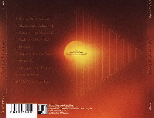 Image of Back Cover of 0416480C: CD - FU MANCHU, Signs Of Infinite Power (Century Media; 9979502, Europe 2009, Jewel Case)   VG+/VG+