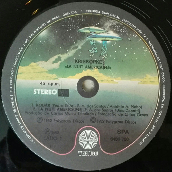 Image of Label Cover of 12" EP - VG/VG+ - KRIS KOPKE, La Nuit Americaine (Vertigo; 6400 700, Portugal 1982), Light Marks only. Ringwear,  - 0546032S