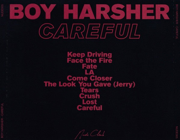 Image of Back Cover of 0516003C: CD - BOY HARSHER, Careful (Nude Club Records; NUDECD 005, US 2019, Jewel Case)   VG+/VG+