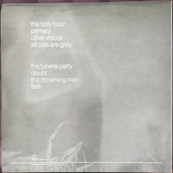 Image of Back Cover of LP - VG/VG+ - THE CURE, Faith (Fiction Records Black Text A-side; fixd 6, UK 1980s Reissue, No Inner), Light storage marks and minor blemishes on the record. 6cm split in top seam - fluffed and tattered.,  - 0526013E