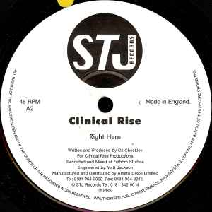 Image of Back Cover of 0546045S: 12" - CLINICAL RISE, Rhythm (STJ Records; STJ005, UK 1996)   /VG