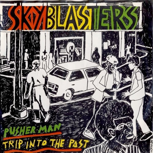 Image of Front Cover of 0516108C: 7" - SKYBLASTERS, Trip Into The Past / Pusher Man (CNR; 145.217, Belgium 1986, Picture Sleeve)   VG+/VG+