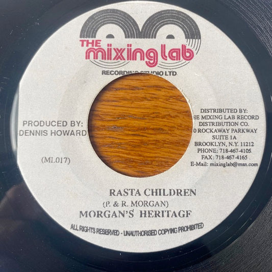Image of Front Cover of 0516110C: 7" - MORGAN HERITAGE, Rasta Children (Mixing Lab; ML017, Jamaica 1990s)   /VG+