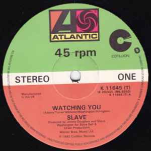 Image of Front Cover of 12" - G+/G+ - SLAVE, Watching You / Dreamin' (Atlantic ; K 11645 (T), UK 1980, Die Cut Company Sleeve), Sleeve lightly stained / grubby throughout. Splits at top and corners. Sticker ghost on front,  - 1816456C