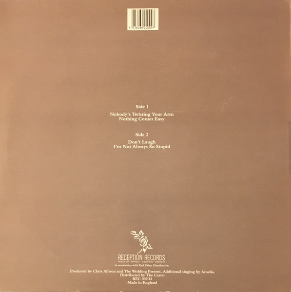 Image of Back Cover of 0516137C: 12" - THE WEDDING PRESENT, Nobody's Twisting Your Arm (Reception; REC 009/12, UK 1988, Picture Sleeve, PAG Matrix)   VG/VG+