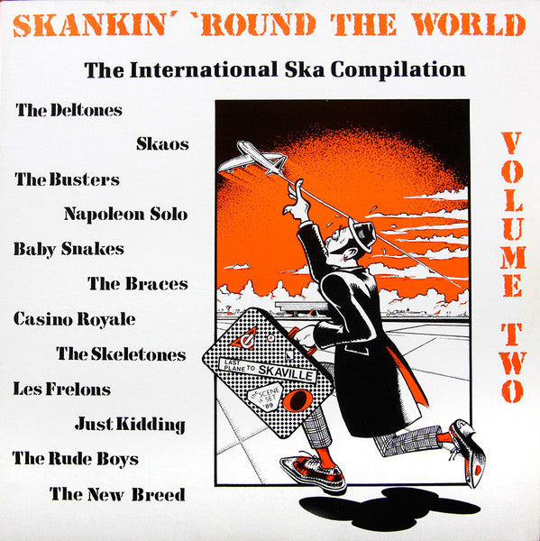 Image of Front Cover of 0526119E: LP - VARIOUS, Skankin' 'Round The World Volume 2 (Unicorn Records; PHZA-33, UK & France 1989) Lightest creasing on sleeve.  VG+/EX