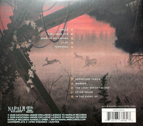 Image of Back Cover of CD - VG+/VG+ - KATATONIA, Nightmares As Extensions Of The Waking State (Napalm Records; NPR1324DGS, USA & Europe 2025, Fold Out Sleeve, Booklet), ,  - 0536065E