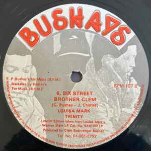 Image of Back Cover of 12" - /VG+ - LOUISA MARK / TRINITY, 6 Six Street / Brother Clem (Bushrays; BFM107, UK 1978, Plain Sleeve), ,  - 3646305S