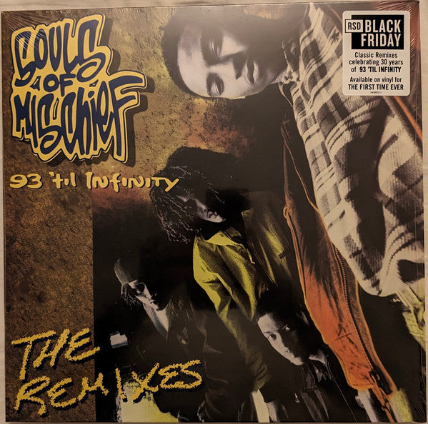 Image of Front Cover of 2xLP - VG/EX - SOULS OF MISCHIEF, 93 'Til Infinity (The Remixes) (Legacy; 19658820111, UK & Europe 2023, Picture Sleeve, In shrink wrap but not sealed.), Opened in store, unplayed, sleeve has crease bottom left corner.,  - 0526238E