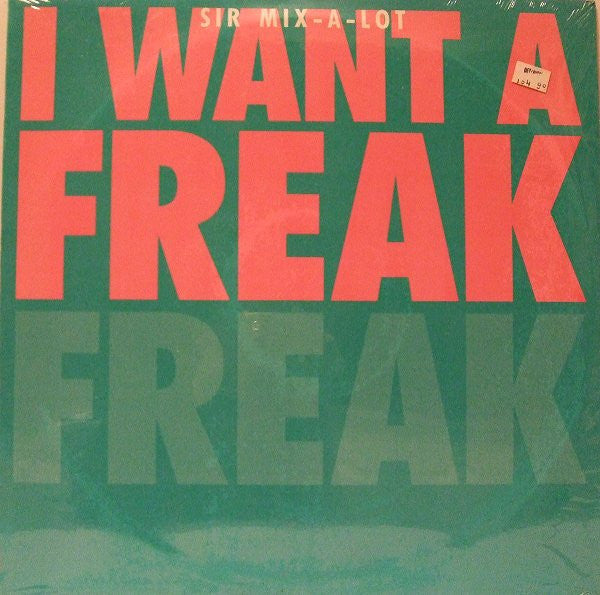 Image of Front Cover of 0516248C: 12" - SIR MIX-A-LOT, I Want A Freak (Remix) (Nastymix Records; IGU 6971, US 1987, Picture Sleeve) Sleve opeing rough; shrink-wrap. Writing on label in marker pen  G+/G+