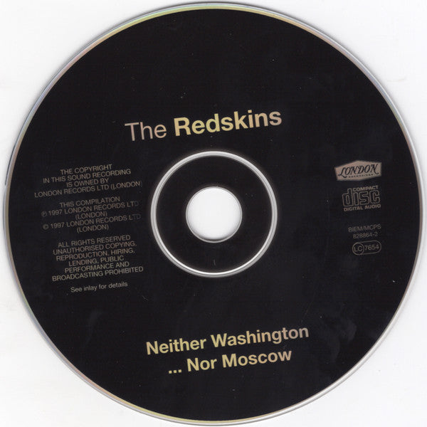 Image of Label Cover of 0556068S: CD - REDSKINS, Neither Washington Nor Moscow (London Records; 828864-2, UK & Europe 1997) Light Marks only.  VG+/VG+