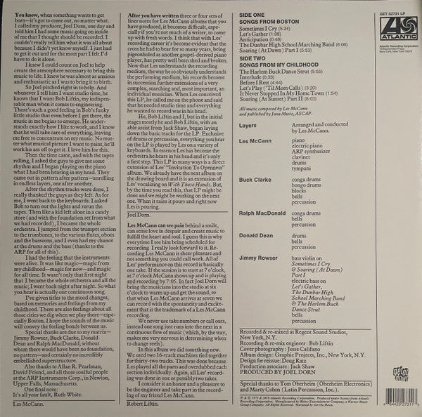 Image of Back Cover of LP - VG+/VG+ - LES MCCANN, Layers (Atlantic; GET 52731 LP, US 2025 Reissue, Red & Black Marbled Vinyl.), ,  - 1846154S