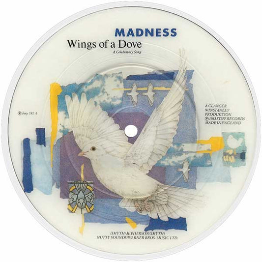 Image of Front Cover of 0516224C: 7" - MADNESS, Wings Of A Dove (Stiff Records; P buy 181, UK 1983, Plain PVC Sleeve, Picture Disc)   /VG+