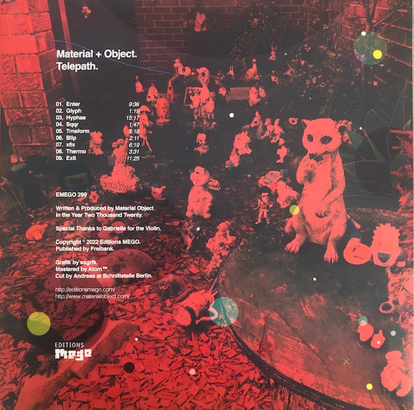 Image of Back Cover of 0516465C: 2xLP - MATERIAL + OBJECT, Telepath (Editions Mego; EMEGO 299, Austria 2023) Shrink-wrap  VG+/VG+
