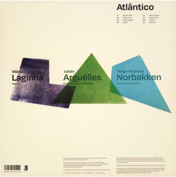 Image of Back Cover of LP - VG+/VG+ - M RIO LAGINHA, JULIAN ARG ELLES & HELGE NORBAKKEN, Atl ntico (Edition Records; EDNLP1164, UK 2020), Shrink-wrap (small stain on plastic),  - 0516466C