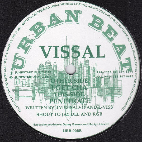 Image of Front Cover of 12" - /VG - VISSAL, I Get 'Cha / Penetrate (Urban Beat; URB 008, UK 1997), ,  - 3546260S