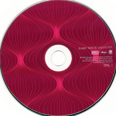 Image of Label Cover of 4xCD - G+/G+ - BARRY WHITE, Unlimited (Hip-O Records; B0013392-00, US 2009), Discs 2 & 3 scratched, Wear on the sleeve.,  - 0556173S