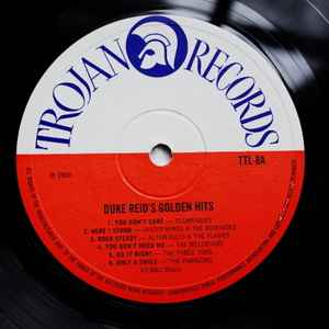 Image of Label of 3624012E: LP - DUKE REID ( VARIOUS ARTISTS ), Duke Reid's Golden Hits (Trojan Records; TTL 8, UK 1969, Laminated Front Sleeve, Mono)   VG/G+