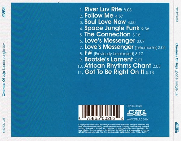 Image of Back Cover of CD - VG+/VG+ - ONENESS OF JUJU, Space Jungle Luv (Strut; STRUTCD 028, UK 2002 Reissue, Jewel Case), ,  - 0616037C