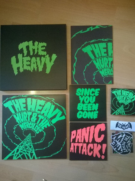 Image of Back Cover of 0526335E: 3xLP - THE HEAVY, Hurt & The Merciless - Deluxe Boxset (Counter Records; COUNT077, UK 2009, Box Set, Inner, Poster, NO Stickers, With 7" x2 + CD)   VG+/VG+