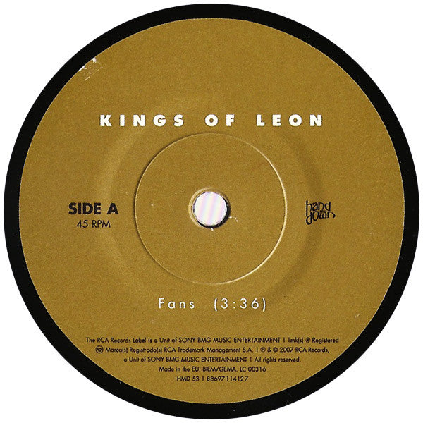 Image of Label Cover of 7" - VG/VG+ - KINGS OF LEON, Fans (HandMeDown; HMD 53, Europe 2007, Picture Sleeve), ,  - 4216158C