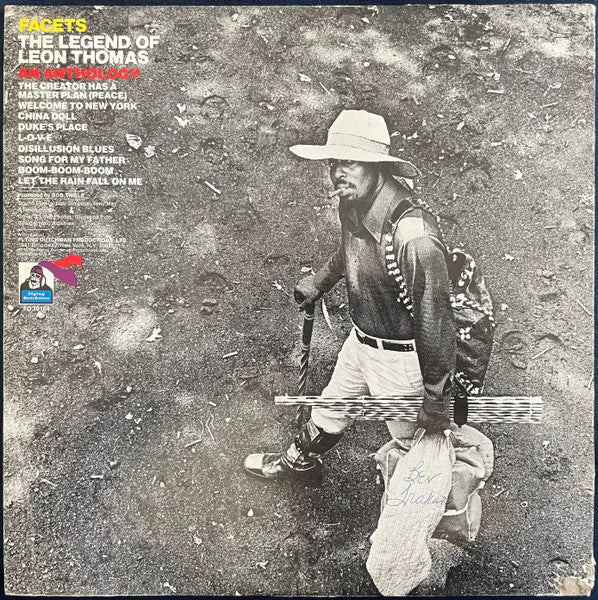 Image of Back Cover of LP - VG/VG+ - LEON THOMAS, Facets - The Legend Of Leon Thomas (Flying Dutchman; FD 10164, US 1973, Gatefold), Cut-out srip on sleeve. ,  - 0626038E