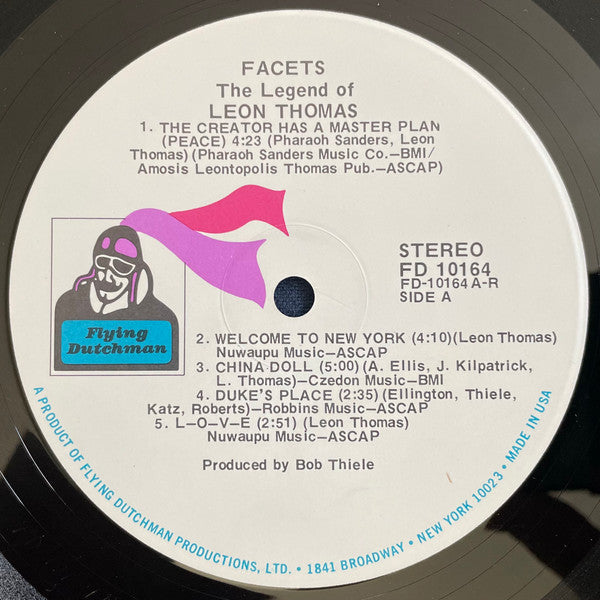 Image of Label Cover of LP - VG/VG+ - LEON THOMAS, Facets - The Legend Of Leon Thomas (Flying Dutchman; FD 10164, US 1973, Gatefold), Cut-out srip on sleeve. ,  - 0626038E